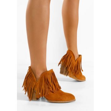 Botine cu toc camel Aguila