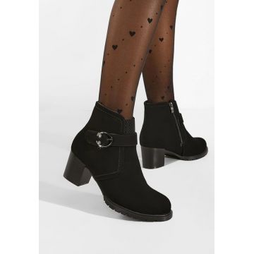 Botine cu toc gros negre Araxa