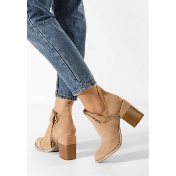 Botine dama cu toc Iruela kaki