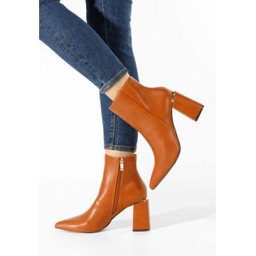 Botine dama cu toc Linea camel