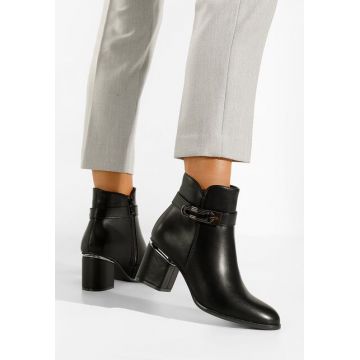 Botine dama elegante negre Leidia