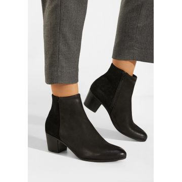 Botine dama piele negre Sanna