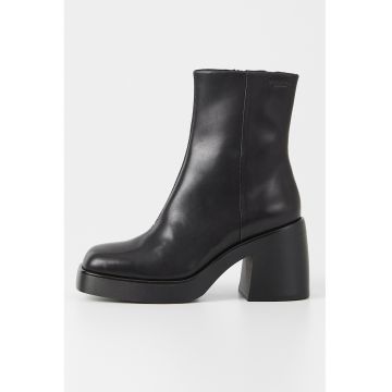 Botine de piele cu toc masiv Brooke