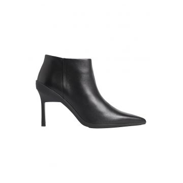 Botine din piele cu varf ascutit