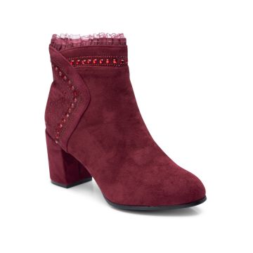 Botine elegante cu toc patrat Grena Isra Marimea 38