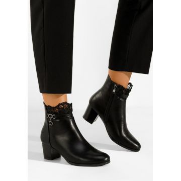 Botine elegante negre Cernia