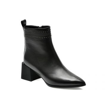 Botine EPICA negre, A965C5, din piele naturala