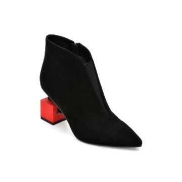 Botine EPICA negre, FA00023, din piele intoarsa