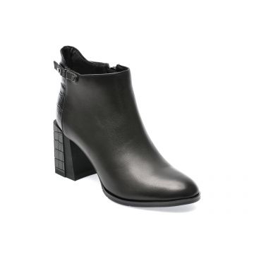 Botine EPICA negre, JI00047, din piele naturala