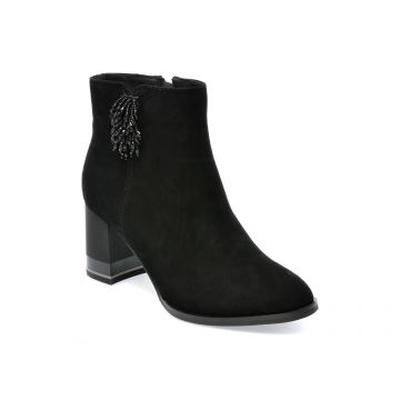 Botine EPICA negre, JI00055, din piele intoarsa