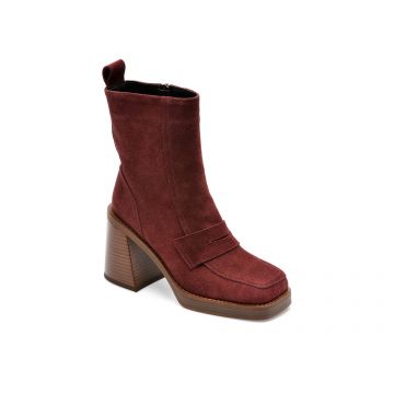 Botine EPICA visinii, 2202, din piele intoarsa Botine EPICA visinii, 2202, din piele intoarsa