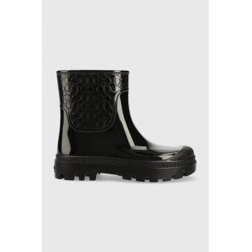 Coach botine Millie Rubber femei, culoarea negru, cu toc plat, CE856 Coach botine Millie Rubber femei, culoarea negru, cu toc plat, CE856