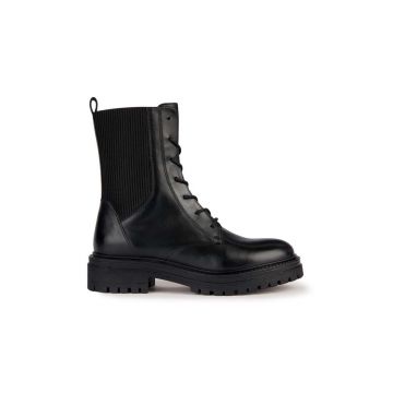 Geox botine D IRIDEA N femei, culoarea negru, cu toc plat, D26HRN 043NH C9999