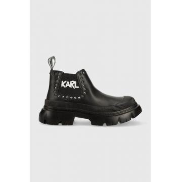 Karl Lagerfeld botine TREKKA MAX femei, culoarea negru, cu platforma, KL43531