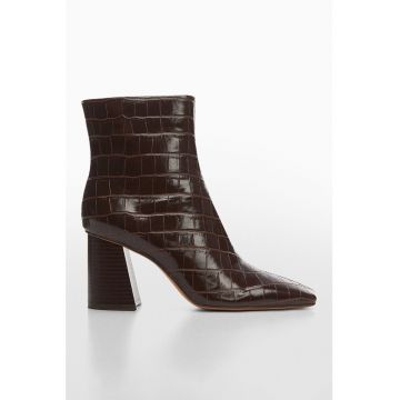 Botine cu model piele de crocodil Knit