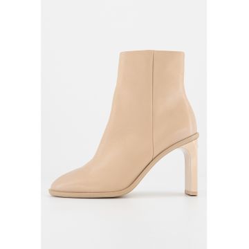 Botine de piele cu toc inalt