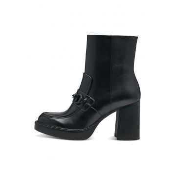 Botine din piele cu toc masiv