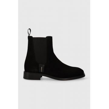 Gant botine din piele intoarsa Fayy femei, culoarea negru, cu toc plat, 27553384.G00