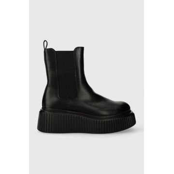Answear Lab botine femei, culoarea negru, cu platforma, izolare usoara
