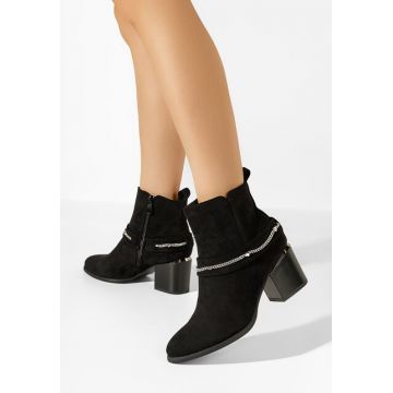 Botine cu toc gros Katilea negre