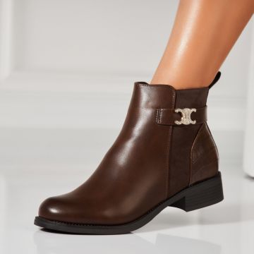 Botine dama Imblanite Bej din Piele Ecologica Lidya A7361