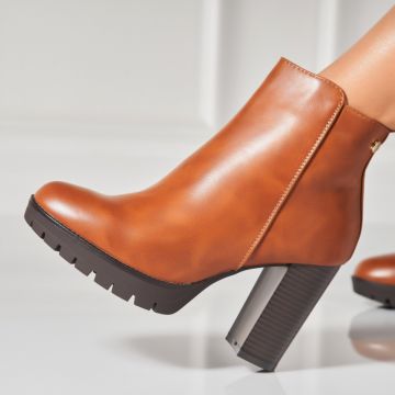 Botine dama Imblanite Camel din Piele Ecologica Aleksa Botine dama Imblanite Camel din Piele Ecologica Aleksa