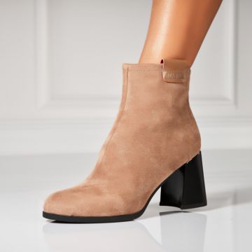 Botine dama Imblanite Kaki din Piele Ecologica Intoarsa Sehna