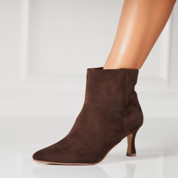 Botine dama Imblanite Maro din Piele Ecologica Intoarsa Ozoe