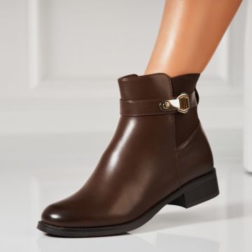 Botine dama Imblanite Maro din Piele Ecologica Irelewa A7344