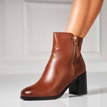 Botine dama Imblanite Maro din Piele Ecologica Ruslana