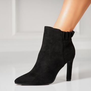 Botine dama Imblanite Negre din Piele Ecologica Intoarsa Natania2 A7653