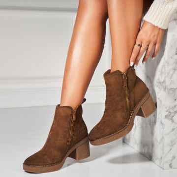 Botine dama Imblanite Verzi din Piele Ecologica Intoarsa Mylie