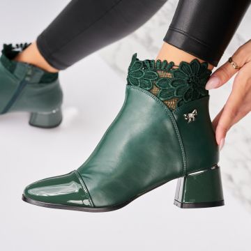 Botine dama Imblanite Verzi din Piele Ecologica Shandra Botine dama Imblanite Verzi din Piele Ecologica Shandra