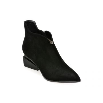 Botine EPICA negre, 19377BC, din piele intoarsa