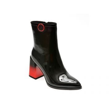 Botine EPICA negre, 673797, din piele naturala lacuita