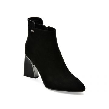 Botine EPICA negre, F630036, din piele intoarsa