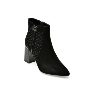 Botine EPICA negre, JI30031, din piele intoarsa