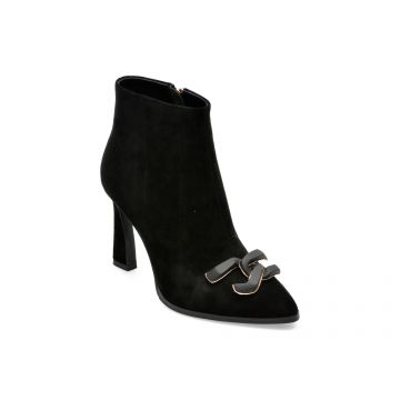 Botine EPICA negre, K330015, din piele intoarsa