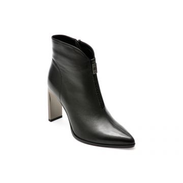Botine EPICA negre, K330116, din piele naturala