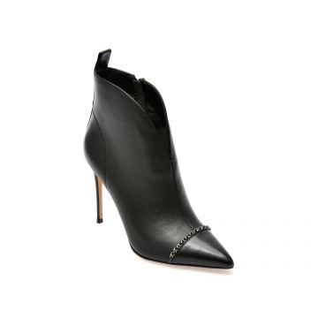 Botine EPICA negre, QV30016, din piele naturala