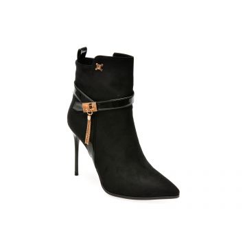 Botine LAURA BIAGIOTTI negre, 8321, din material textil