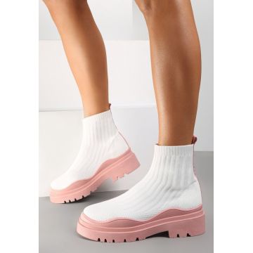 Botine Alb cu Roz Botine Alb cu Roz