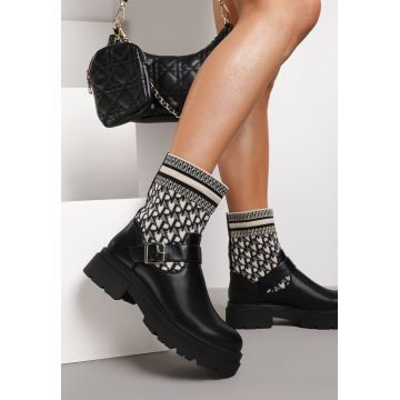Botine Negre cu bej