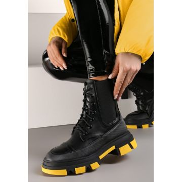 Botine Negre cu Galben