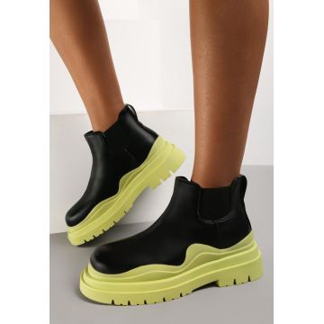 Botine Negre cu Verde