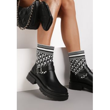Botine Negru cu alb