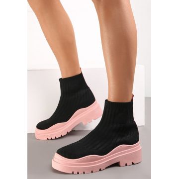Botine Negru cu roz