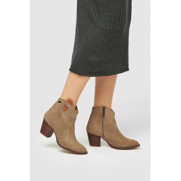 Botine cowboy de piele intoarsa