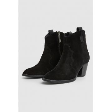 Botine cowboy de piele intoarsa