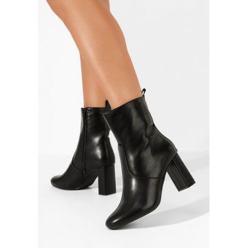 Botine cu toc gros Belleza negre